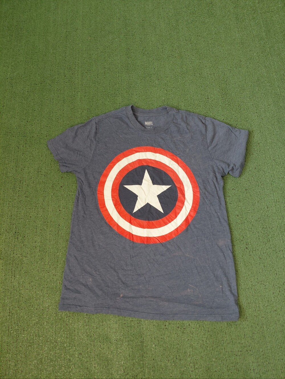 Marvel Captian America Logo Blue T Shirt Sz Large